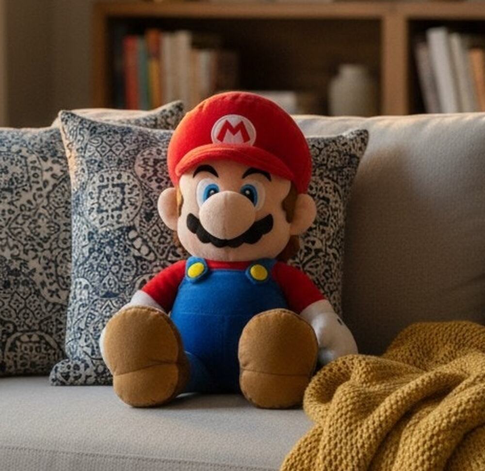 Nintendo Super Mario 20" Medium Plush Stuffed Toy Red Blue Official